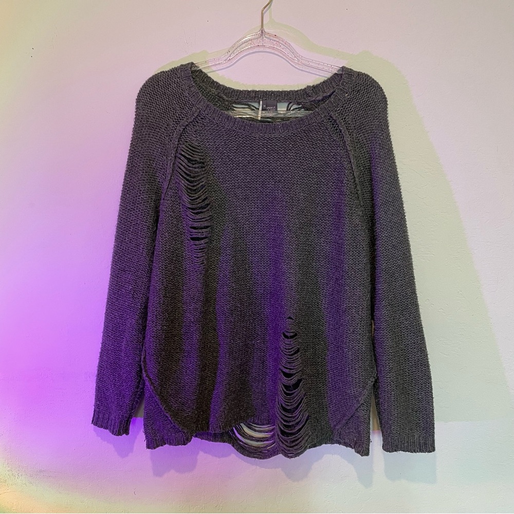 Distressed Gray Sweater
